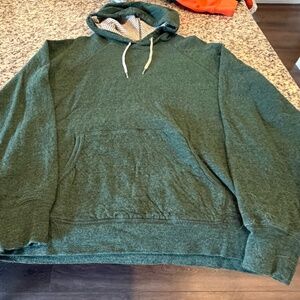 J. Crew Double Knit Pullover Hoodie in Green - Medium